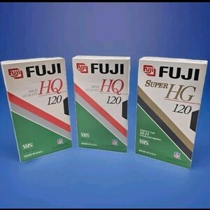 NOS FUJI SUPER (1) HG 120  (2) HQ-120 VHS 3 Factory Sealed Tapes